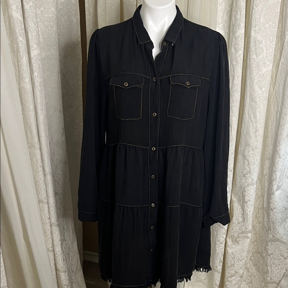 Umgee Black Long Sleeve Dress - Picture 3 of 6